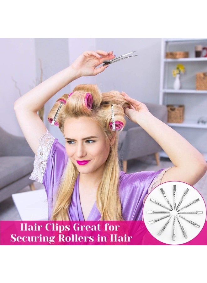 Hair Curlers Rollers,  36Pcs Jumbo Big Hair Roller Sets with Stainless Steel Duckbill Clip, 2 Size Self Grip Hair Curlers Rollers for Long Medium Short Thick Fine Thin Hair Bangs Volume - Image 5